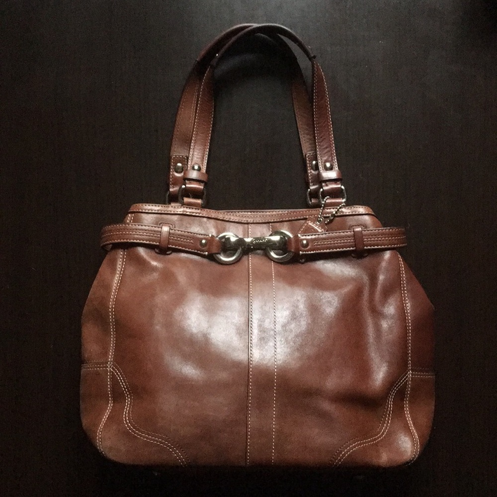 Brown Leather Coach Tote